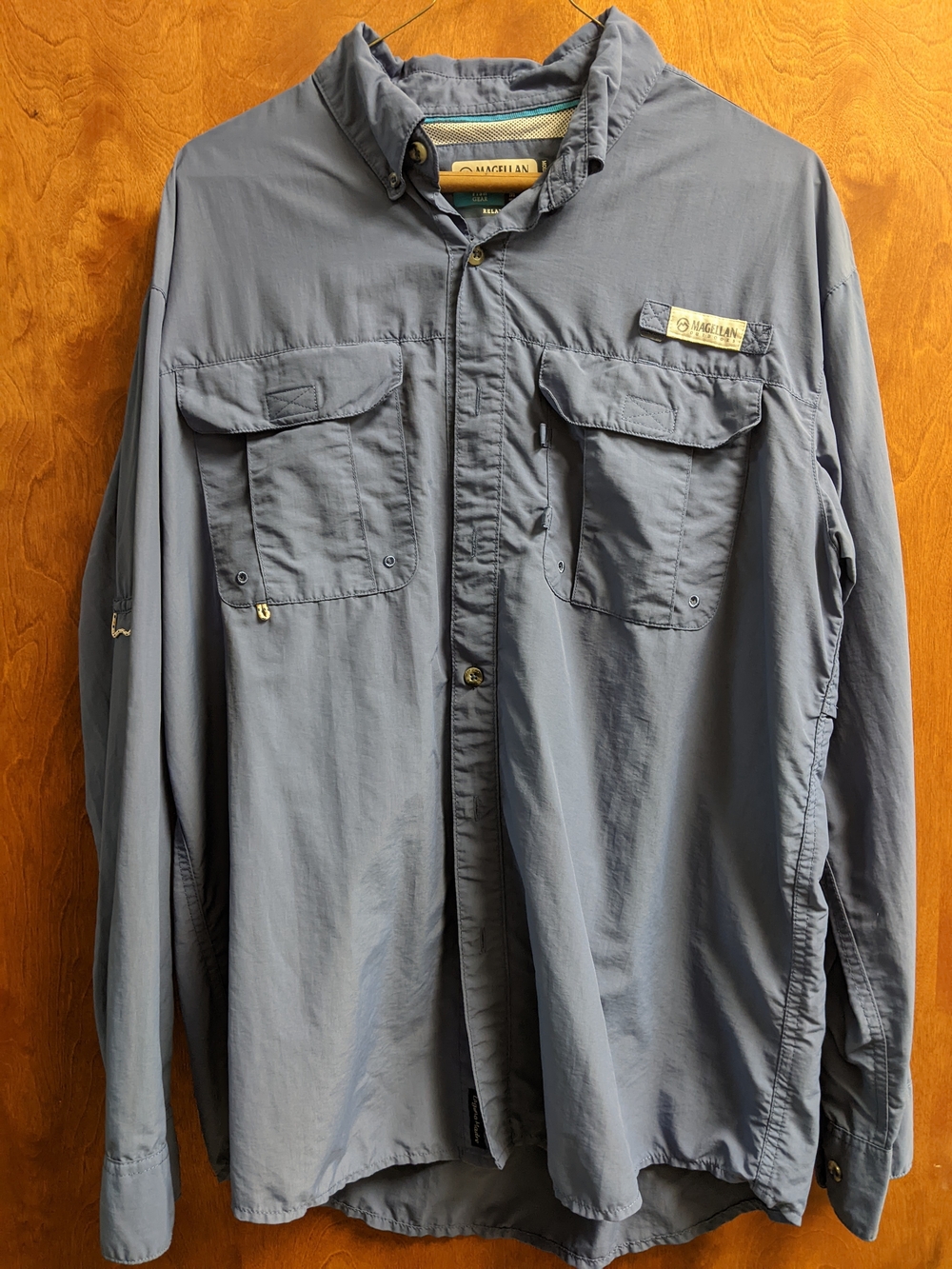 Magellan Outdoors Men's Button Shirt - Blue - Size M - Used
